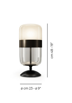 Futura Table Lamp M Crystal Copper Matt Black 1 E26 Ul, Amber Brass, 19" H x 9" W x 9" D
