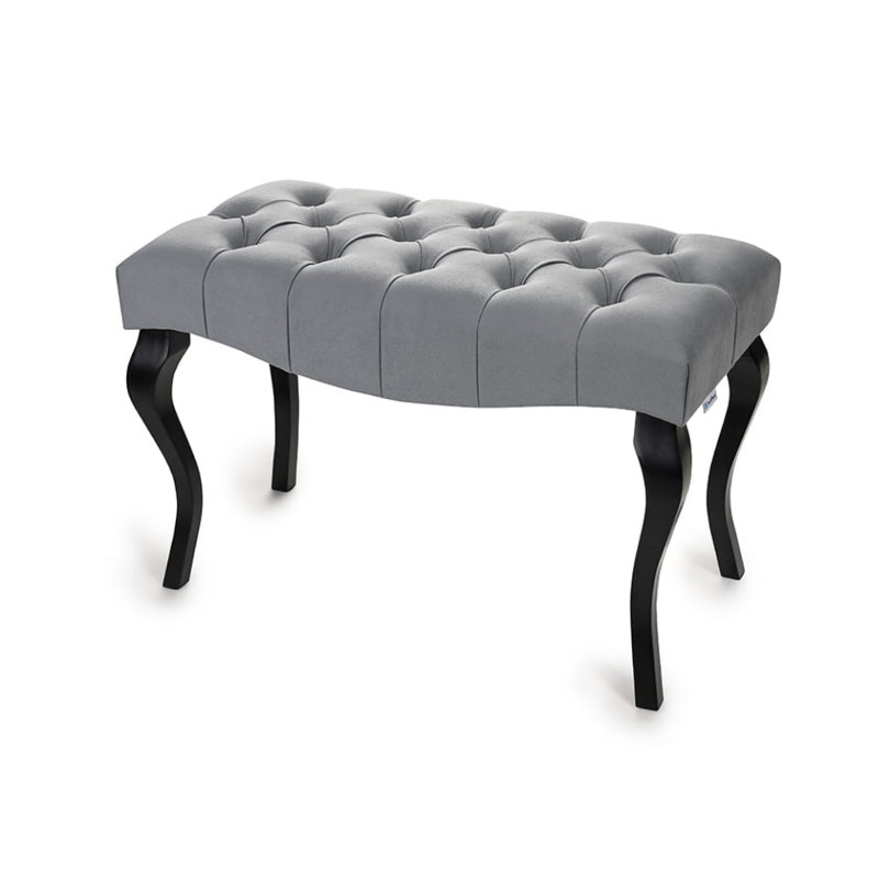 Bedroom Bench Ottoman, Grey/Black, H40 x W100 x D40cm