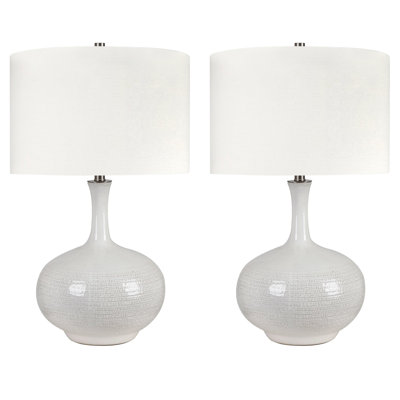 28.25" Ceramic Table Lamp With White Shade