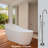 54" x 28" Freestanding Soaking Single Slipper Bathtub with Reversible Drain, Faucet