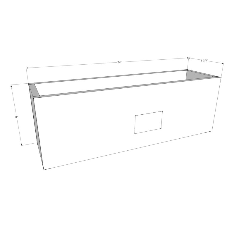 Boîte à fleurs en bois Kahnah, H 8 po x l 24 po x P 6,75 po, Brun pâle