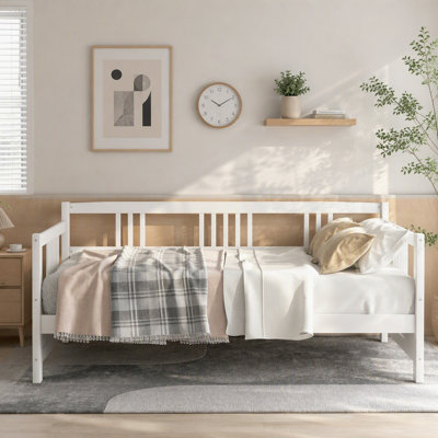 Twin Size Modern Solid Wood Daybed White