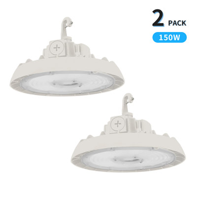MEUHB-2CCT LED UFO LED High Bay Shop Light, 150W 21600 Lumen Garage Lights for Warehouse, Shop