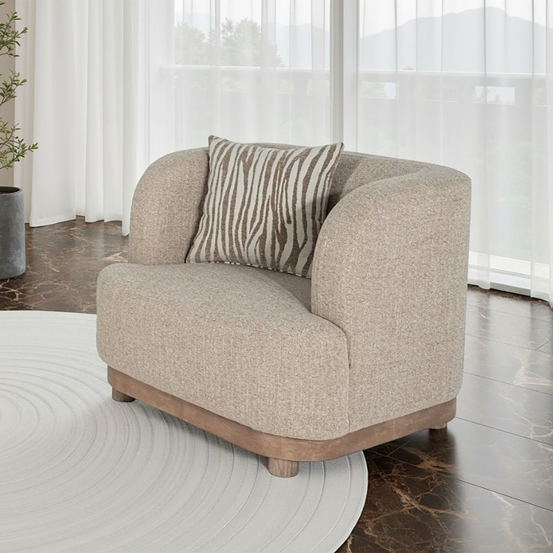 Chaise rembourrée avec coussins décoratifs Kellems