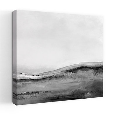 Mono Landscape No2 Abstract Fish Coastal Landscape Wall Art Print 1 Piece Wrapped Canvas Wall Art