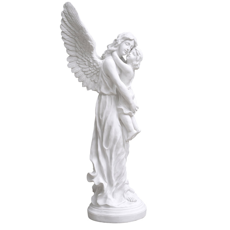 Statue enfant ange étreignant