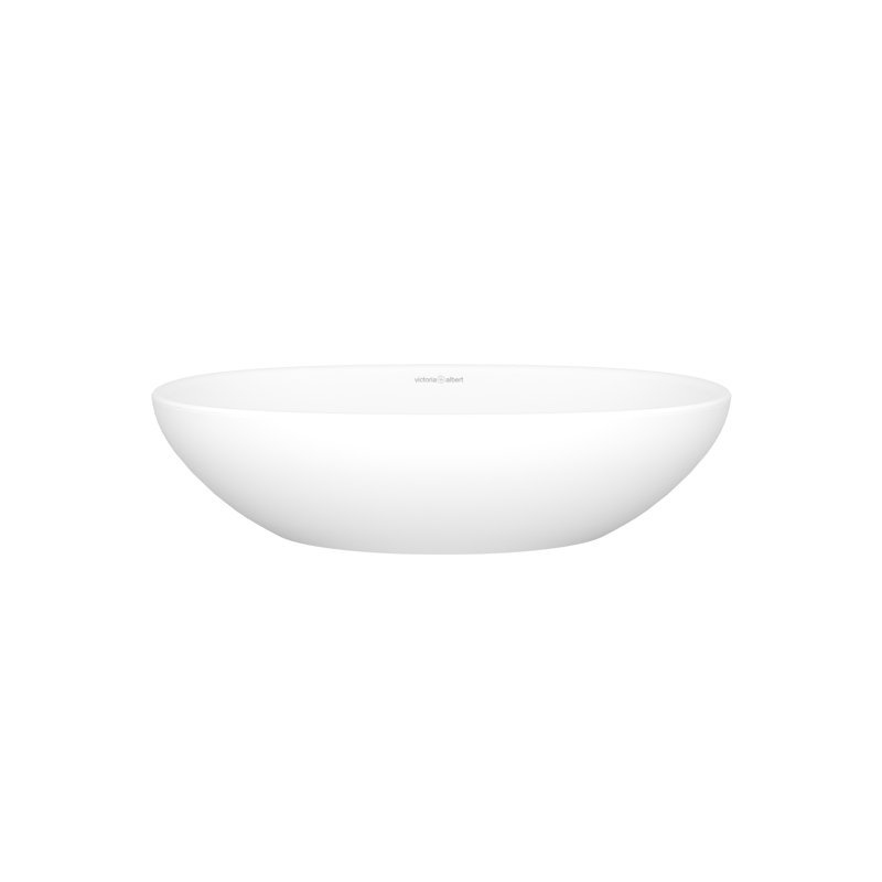 Barcelona Oval Vessel Bathroom Sink, Matte White