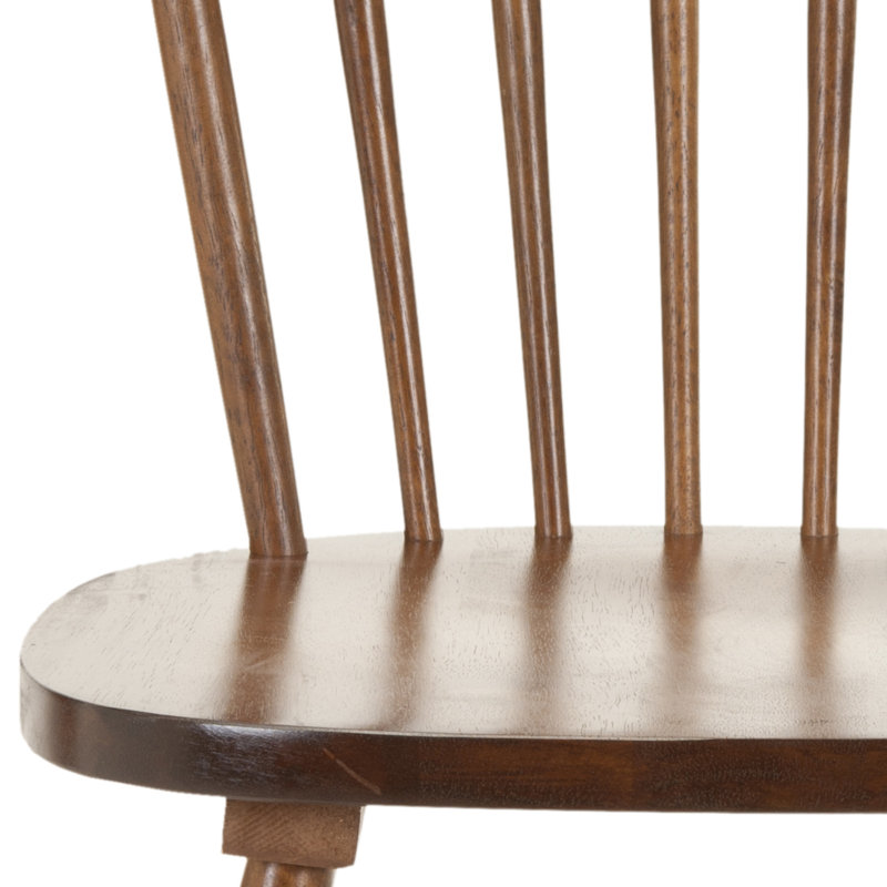 Chaise d'appoint à dossier Windsor en bois massif Matanna, Chêne foncé