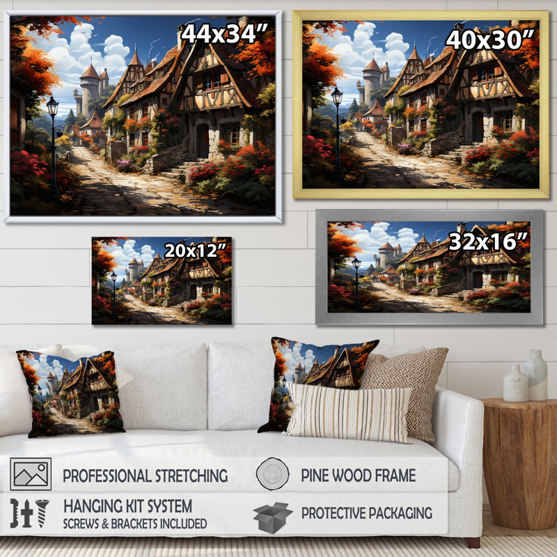Paysage anglais pittoresque de l'Angleterre en Angleterre II - reproduction, Cadre flottant doré, H 24 po x l 32 po x P 1 po