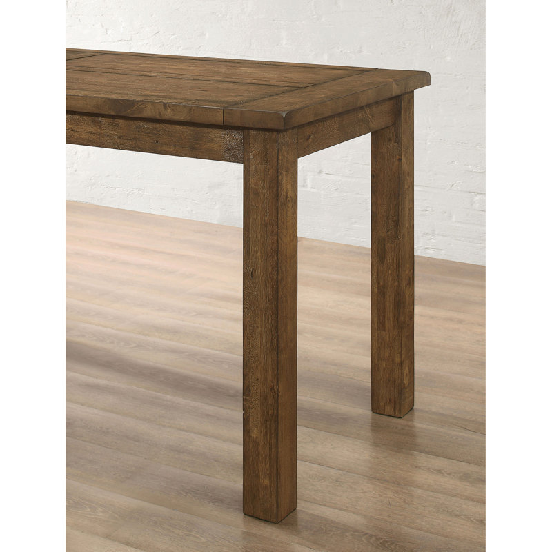 Table de salle à manger à hauteur de comptoir dans un abat-jour doré rustique - bois massif, motifs organiques, planche de salle à manger rectangulaire brun à fonction distinctive, variations naturelles, traditionnel