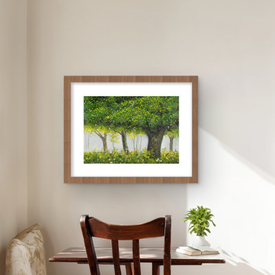 «Forest by Summer - Contemporary Landscape», reproduction encadrée