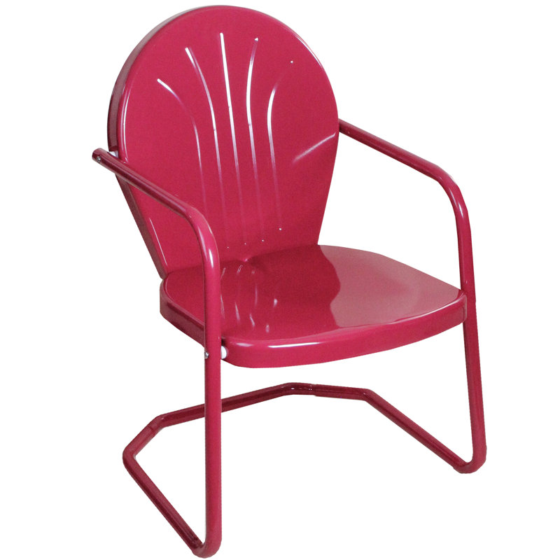 Fauteuil tulipe rétro d'extérieur 34 pouces, Rose
