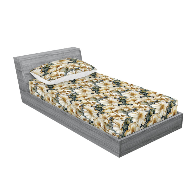 Drap-housse et taies décoratives 3 pièces Ambesonne, Ensemble de draps pour lit simple TG avec 1 taie d