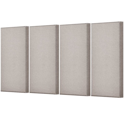 4 PCS Acoustic Panels, 2 inch Thick 23.6 x 11.8 inch Fiberglass Sound Absorbing Panels, Self-adhesive Soundproof Wall Boards, for Studios, Office, Home Theater,Meeting Room, Camel
