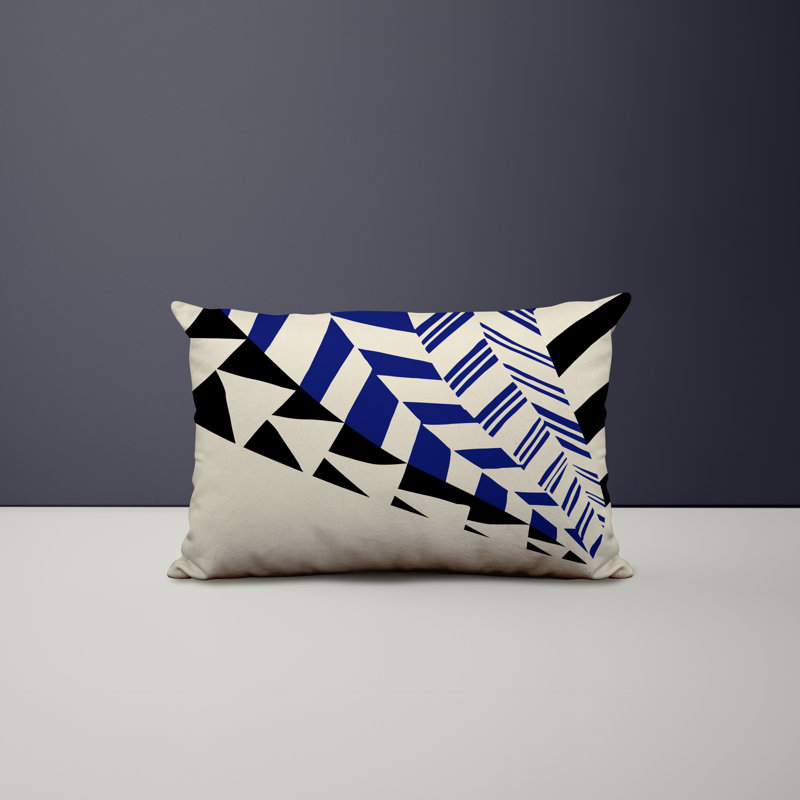 Housse et insert de coussin rectangulaire intérieur / extérieur en mélange de polyester / polyester Ikom, Bleu marine