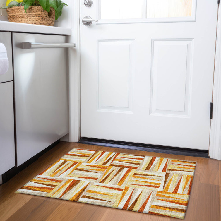 Premium Machine Washable Collett AMF1012 Squares Rug