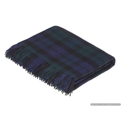 Jeté en laine mérinos Tartan