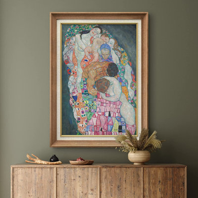 «La mort et la vie» par Gustav Klimt - Peinture sur toile à cadre unique