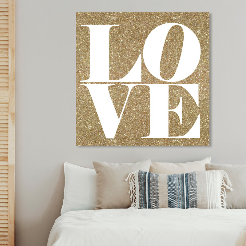 Build on Love Glitter - art textuel, H 40 po x l 40 po