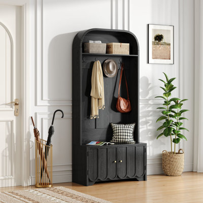 Hall Tree 31.4'' Wide with Bench and Shoe Storage
