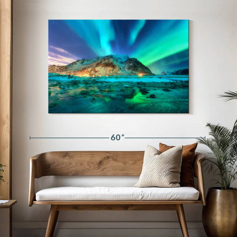 Alvord magnifique Lofoten aurore boréale, H 32 po x l 48 po
