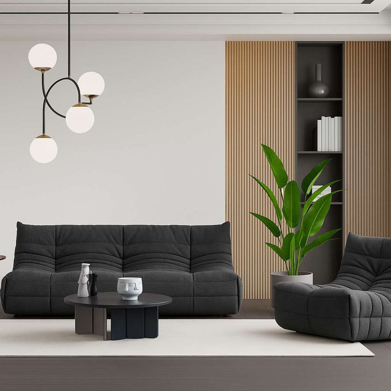 Fauteuil à oreilles, Gris foncé