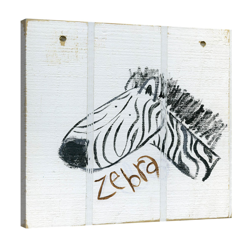 « happy zèbre » par erin burston, art sur toile, H 18 po x l 18 po x P 1,5 po