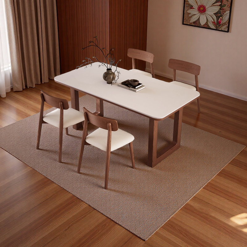 Table de salle à manger élégante et élégante, H 29,52 po x l 62,99 po x P 31,49 po, 5 pièces: table, 4 chaises