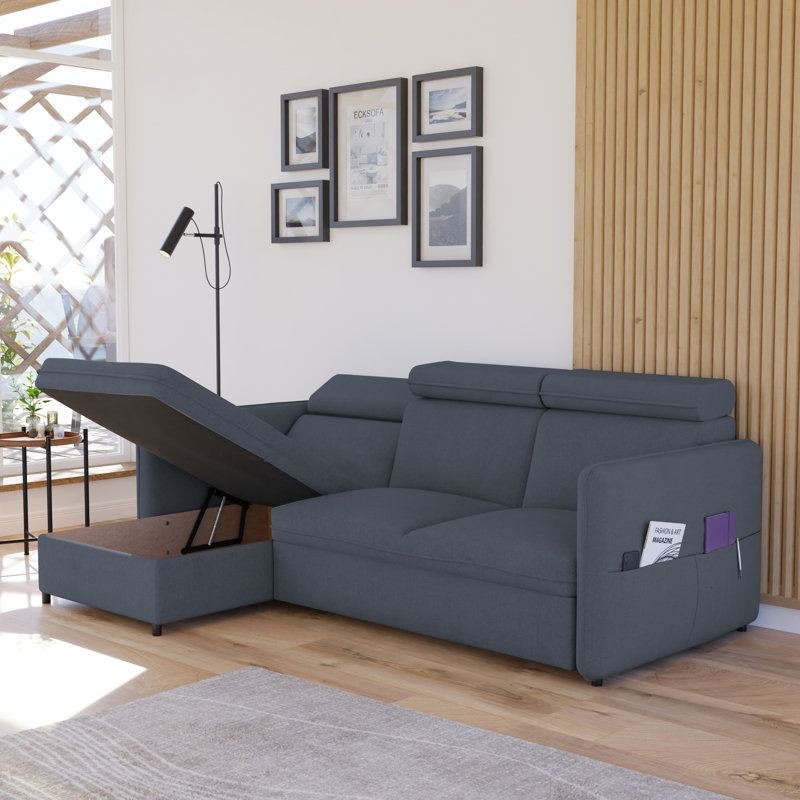 3 Seater Sofa Bed, Grey