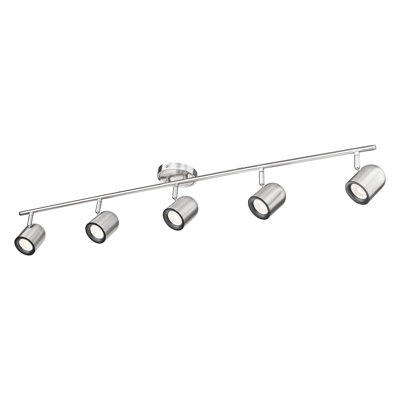 5 -Light 43" Adjustable LED Track Light, 4000K, Rotatable Head, Track Lighting Kit, GU10 Bulb Included