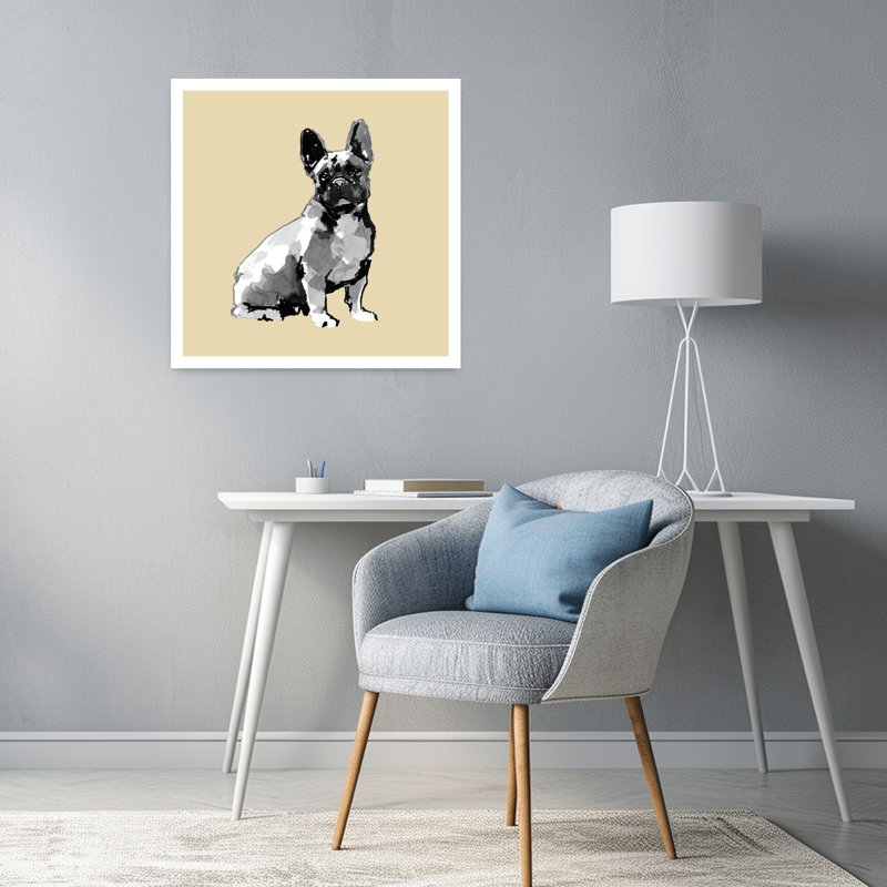 Art contemporain, chien très moderne, H 24 po x l 24 po