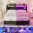 Bed Frame With Charging Station And RGB LED Lights, Headboard With Storage No Box Spring Needed-1412902015-1412902012