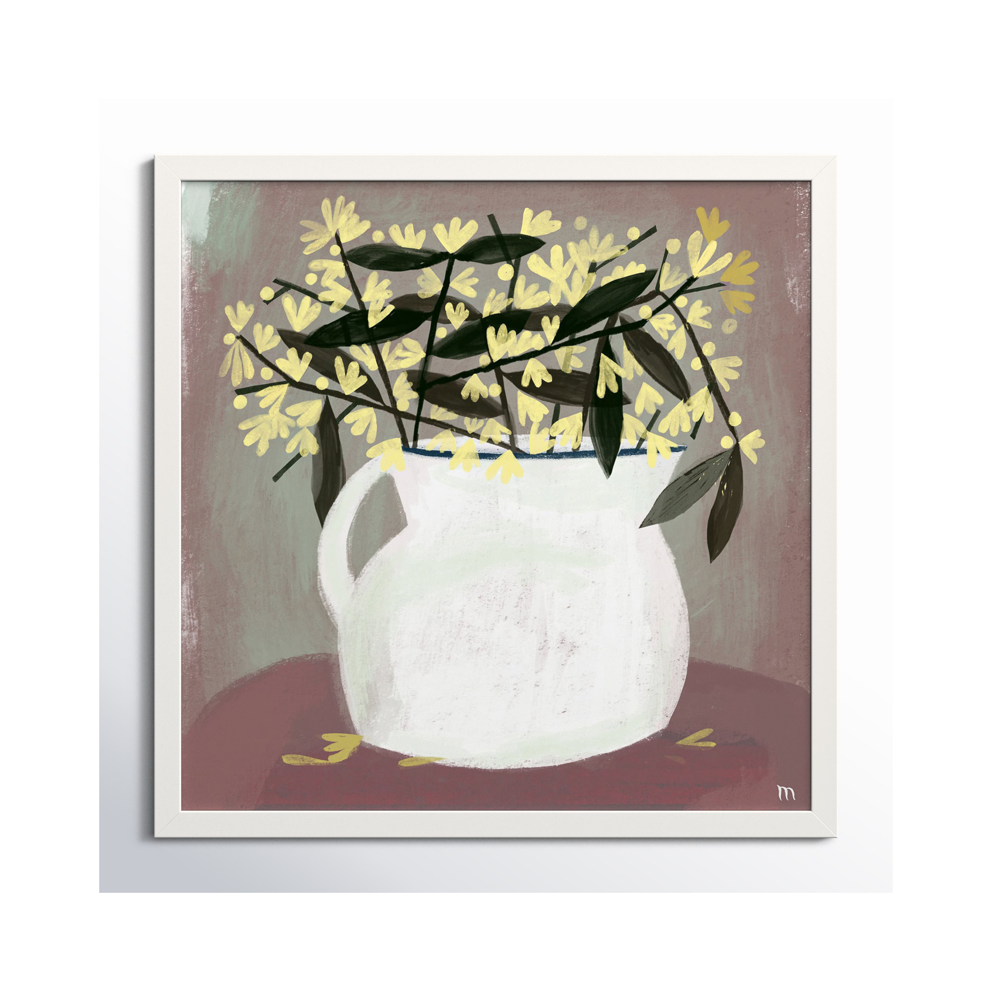 Calycanthus by StudioM, White, 44" H x 44" W x 1.25" D