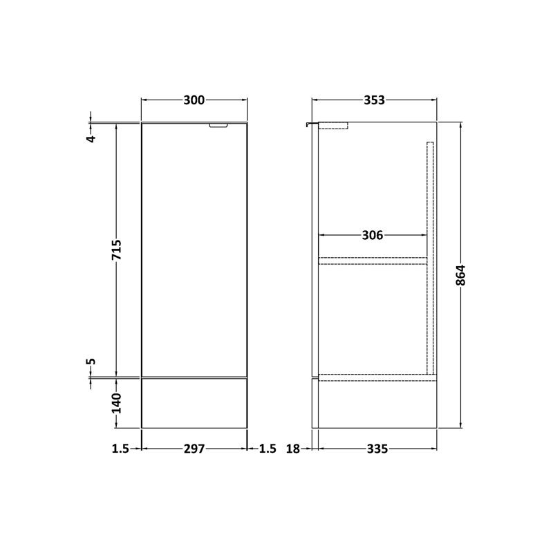Fusion Linen Cabinet, Black
