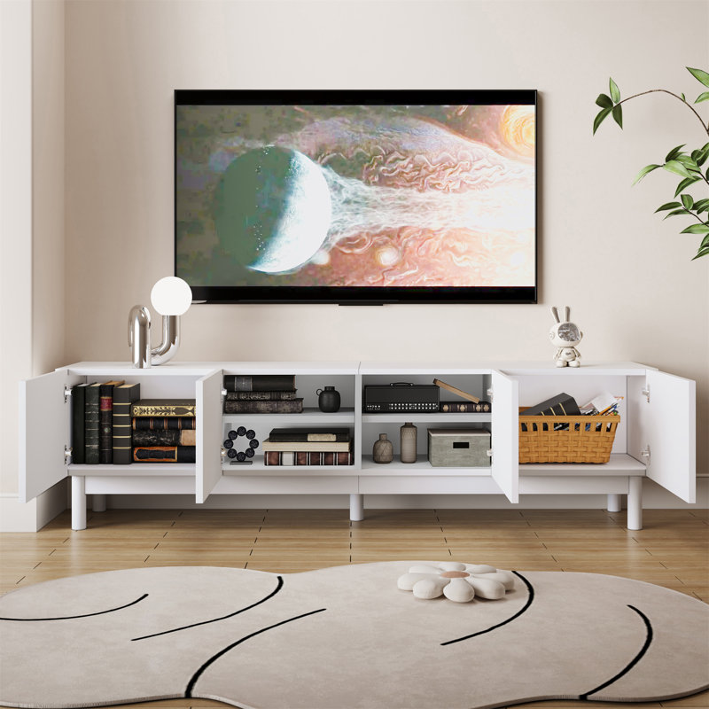 TV Cabinet with Curved, Wave-Shaped Doors