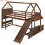 Lit mezzanine double avec glissade et rangement, noyer-266470533-266470534