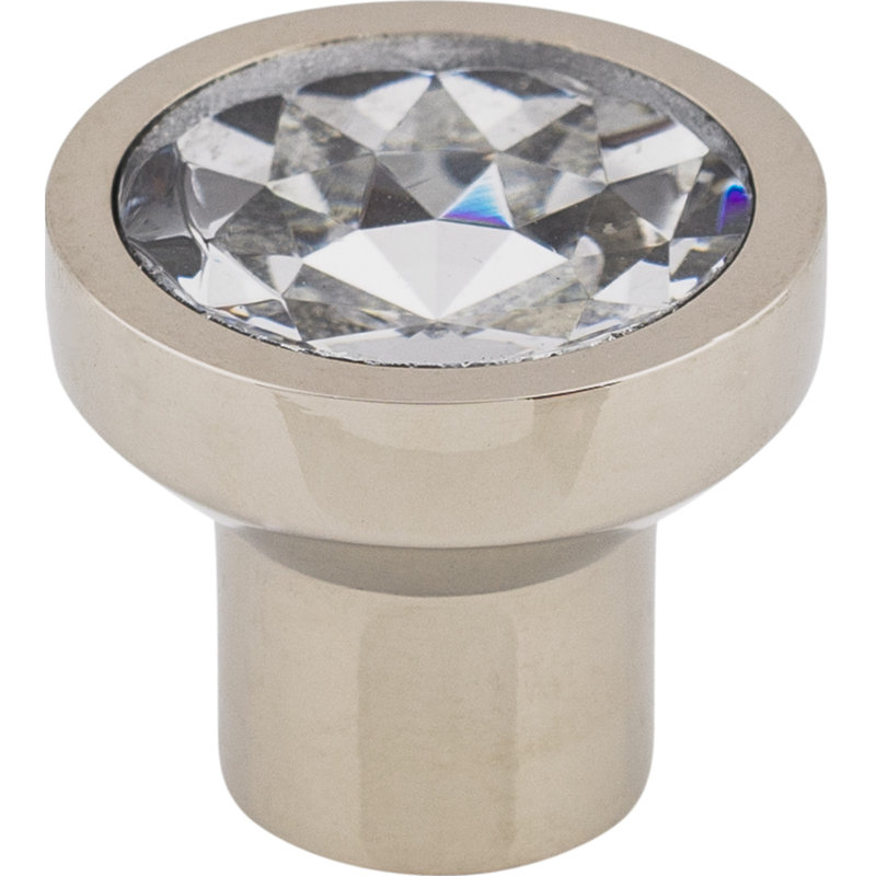 Wentworth Crystal 1 1/8" Diameter Round Knob, 1.125" Diameter, Polished Nickel