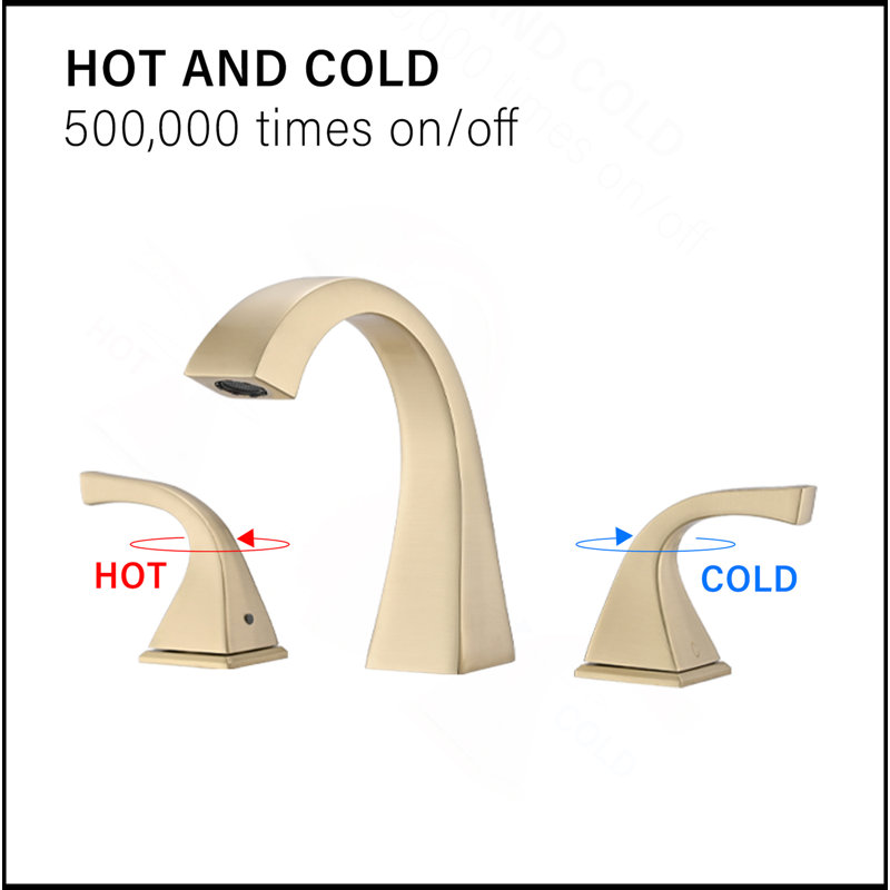 2-Handle Bathroom Sink Faucet With Drain, Brushed Gold, Brushed Gold