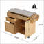 Îlot de cuisine intérieur en bambou avec plateau en acier inoxydable, chariot mobile avec tiroirs, armoire et porte-serviettes pour le bar et la salle à manger