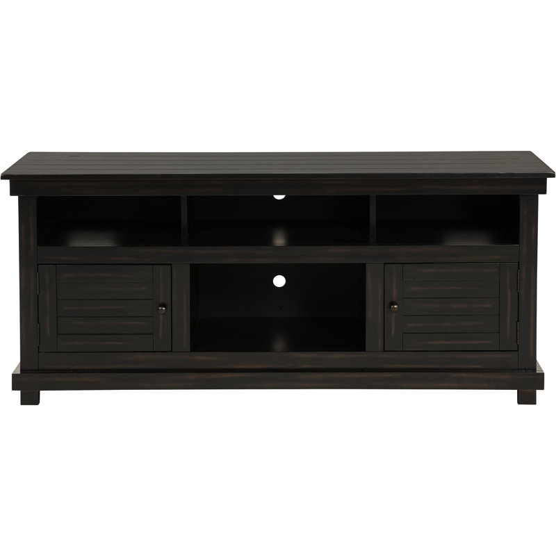 Meuble télé pour téléviseur à écran plat de 65 po avec deux tablettes ouvertes et six compartiments de style moderne en bois rugueux 60 69 Tvs