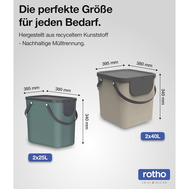 Tahina Plastic Waste Bin, Green