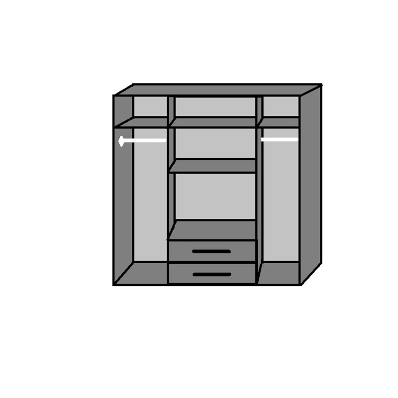 Olavo 4 Door Manufactured Wood Wardrobe