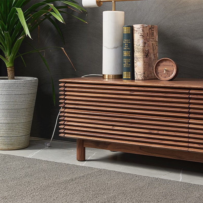 Meuble télé classique de style nordique, L 86,61 po