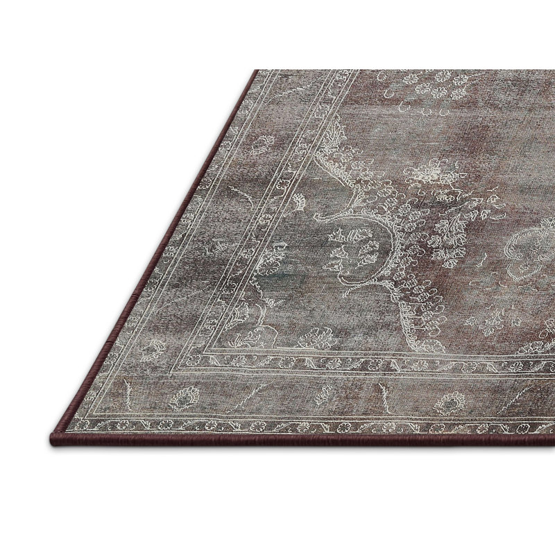 Tapis gris/brun/bleu clair traditionnel Kilroot, Rectangle 3 pi x 5 pi
