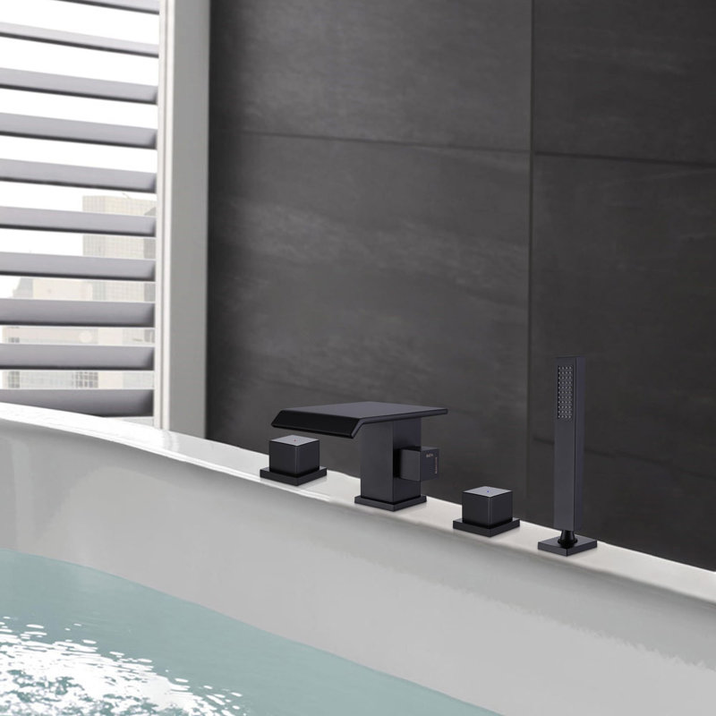 Robinet de baignoire romaine à poignées doubles pour fixation sur plan