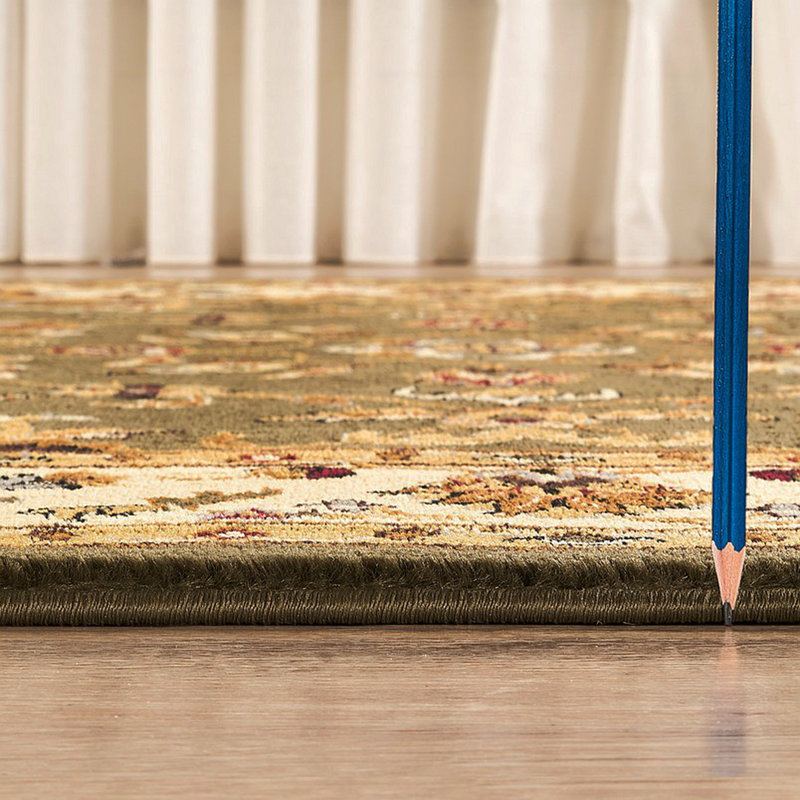 Classic GC_VIN5008 Green 2 Ft. X 3 Ft. Area Rug, Rectangle 2' x 3'