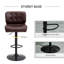 Ensemble de 2 tabourets de bar avec siège réglable, coussin rembourré épais et repose-pieds en métal