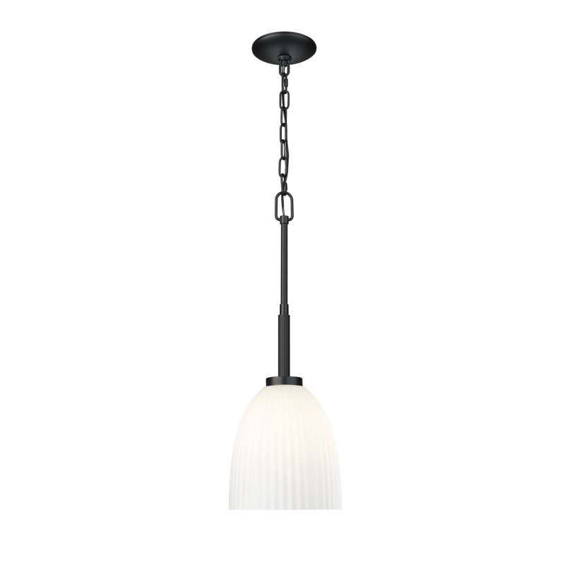Luminaire suspendu 1 lumière Naya, Noir mat, H 14,25 po x l 8 po