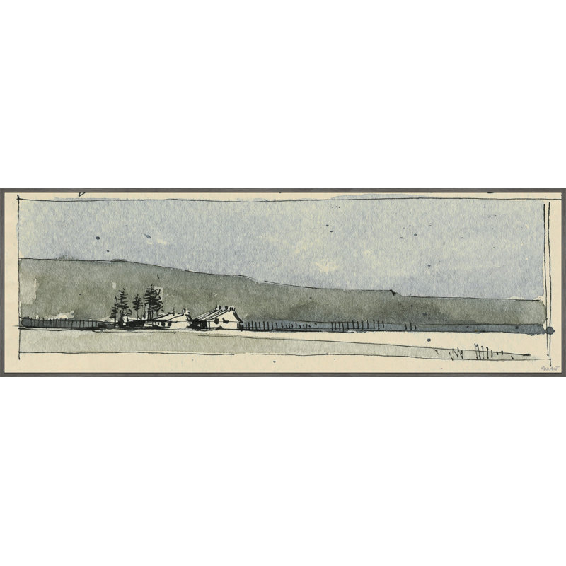 Edge of the Hill - Peinture sur toile avec cadre flottant, H 10 po x l 30 po x P 1,5 po