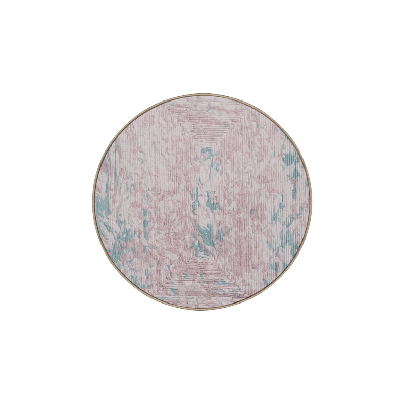 Machine Washable Beige Area Rug, Round 3'